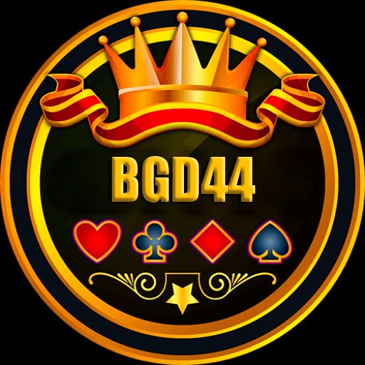 BGD44 cartoon characters celebrating wins with coins and a mobile casino app